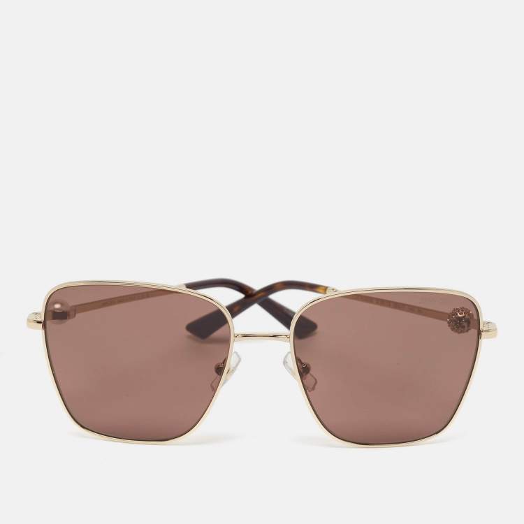 Pre Owned Jimmy Choo Brown/Gold JC 4005HB Embellished Square Sunglasses