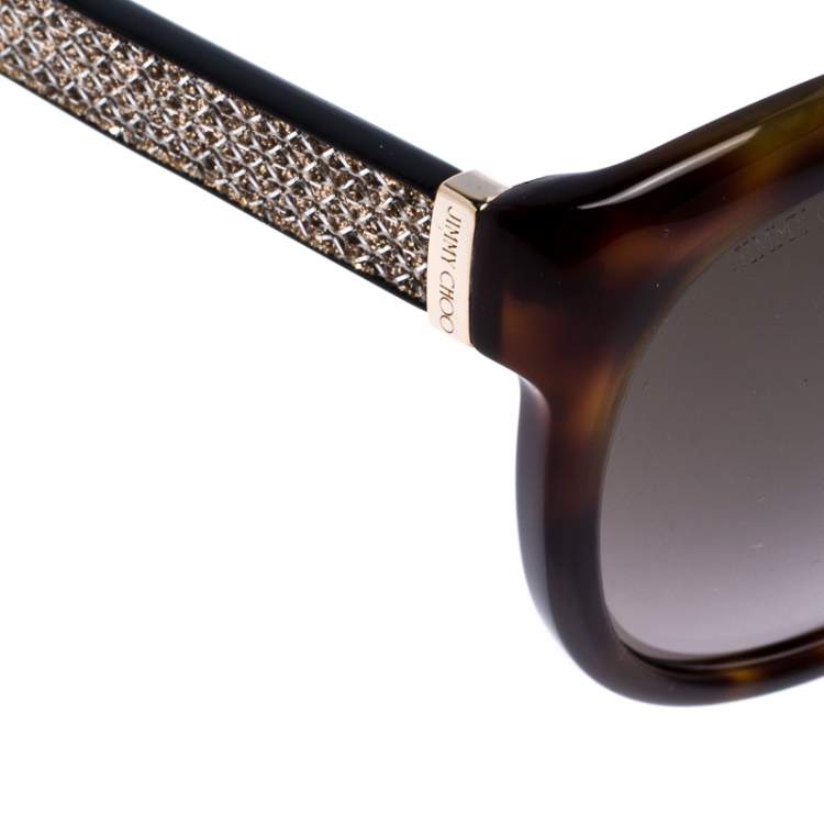 Pre Owned Jimmy Choo Brown Tortoise Glee Sunglasses