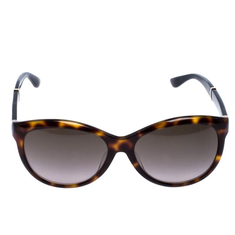 Pre Owned Jimmy Choo Brown Tortoise Glee Sunglasses