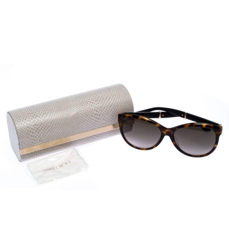Pre Owned Jimmy Choo Brown Tortoise Glee Sunglasses