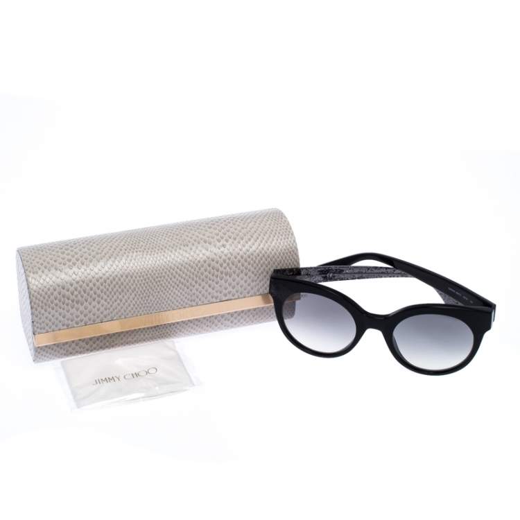 Pre Owned Jimmy Choo Black Gradient Mirta Cat Eye sunglasses