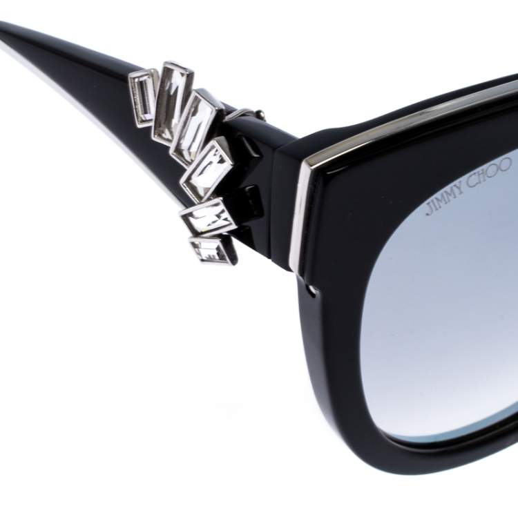 Pre Owned Jimmy Choo Black/Silver Jade Mirror Sunglasses
