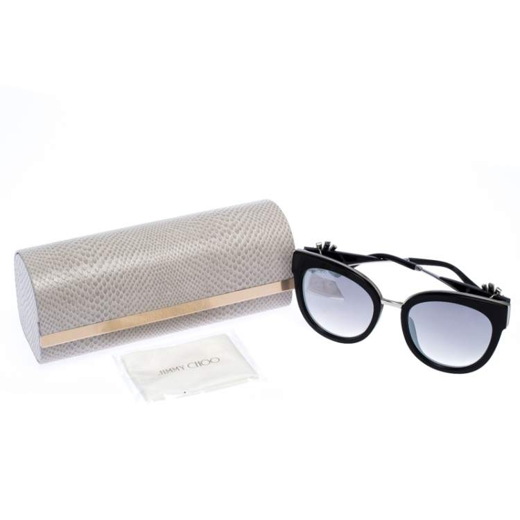 Pre Owned Jimmy Choo Black/Silver Jade Mirror Sunglasses
