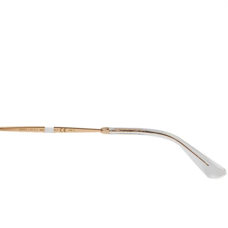 Pre Owned Jimmy Choo Gold Tone/Grey Gradient Crystals REJFQ Audrey Cat-Eye Sunglasses