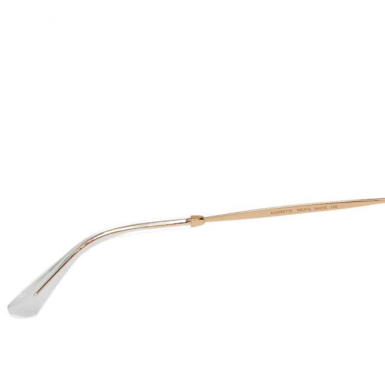 Pre Owned Jimmy Choo Gold Tone/Grey Gradient Crystals REJFQ Audrey Cat-Eye Sunglasses