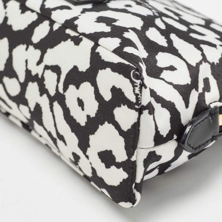 Pre Owned Jimmy Choo Black/White Nylon Mabrie Onyp Clutch