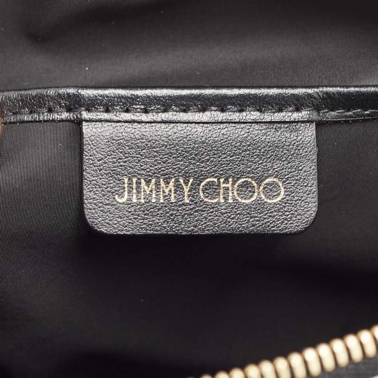 Pre Owned Jimmy Choo Black/White Nylon Mabrie Onyp Clutch