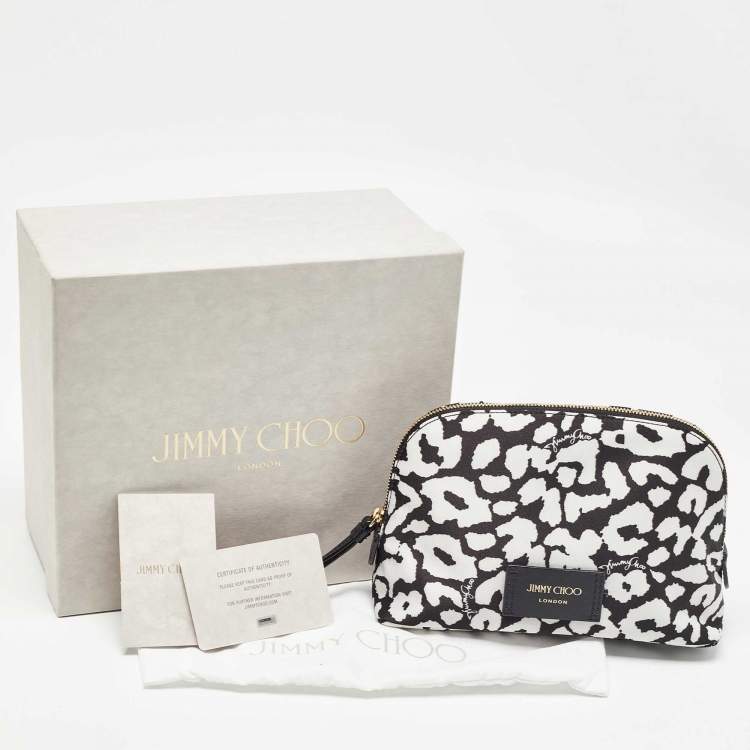 Pre Owned Jimmy Choo Black/White Nylon Mabrie Onyp Clutch