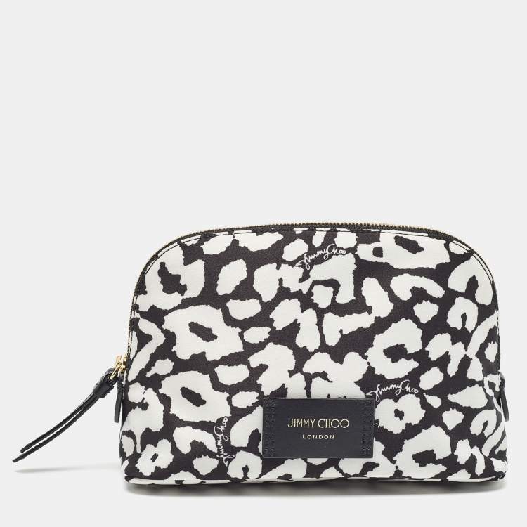 Pre Owned Jimmy Choo Black/White Nylon Mabrie Onyp Clutch