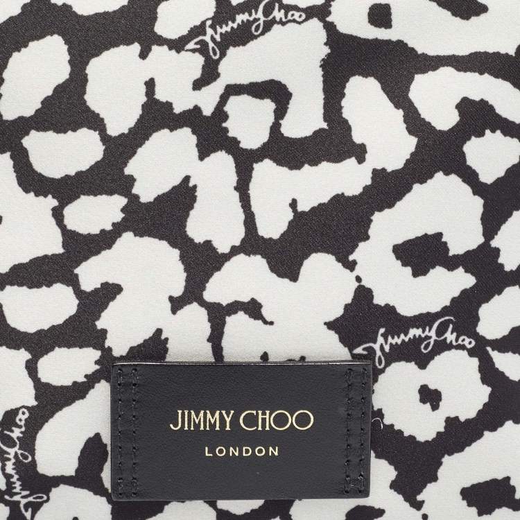 Pre Owned Jimmy Choo Black/White Nylon Mabrie Onyp Clutch