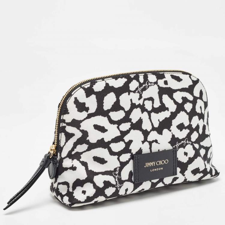 Pre Owned Jimmy Choo Black/White Nylon Mabrie Onyp Clutch