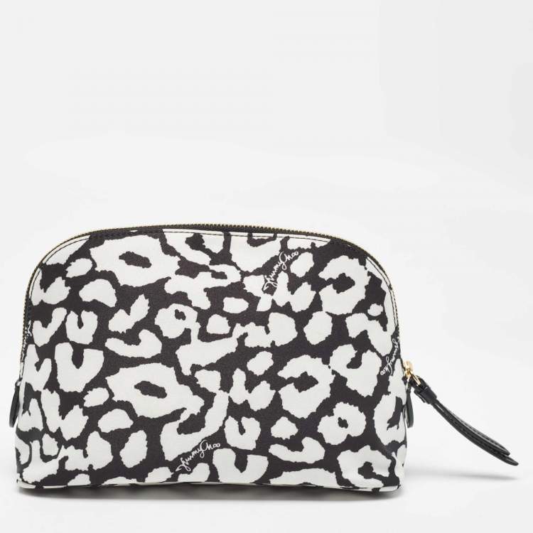 Pre Owned Jimmy Choo Black/White Nylon Mabrie Onyp Clutch
