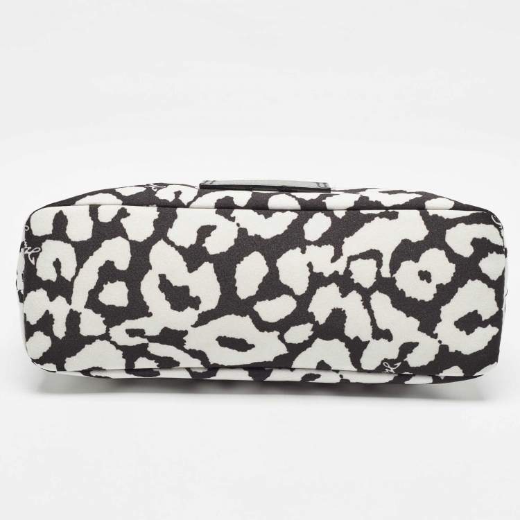 Pre Owned Jimmy Choo Black/White Nylon Mabrie Onyp Clutch