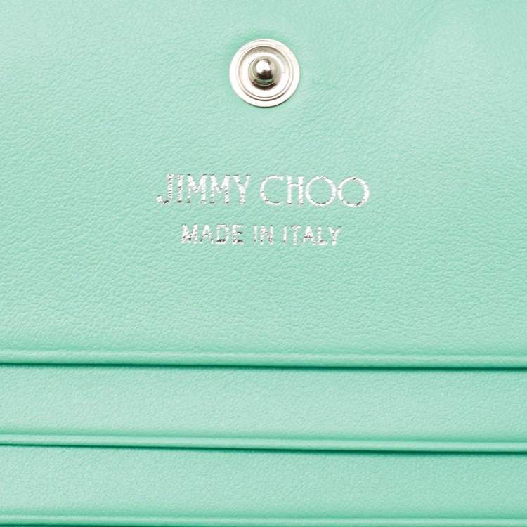 مملوكة مسبقًا Jimmy Choo Green Snakeskin Embossed Leather Hanne Bifold Wallet