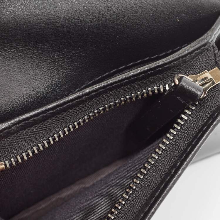 Pre Owned Jimmy Choo Black Croc Embossed Leather Hanne Card Case