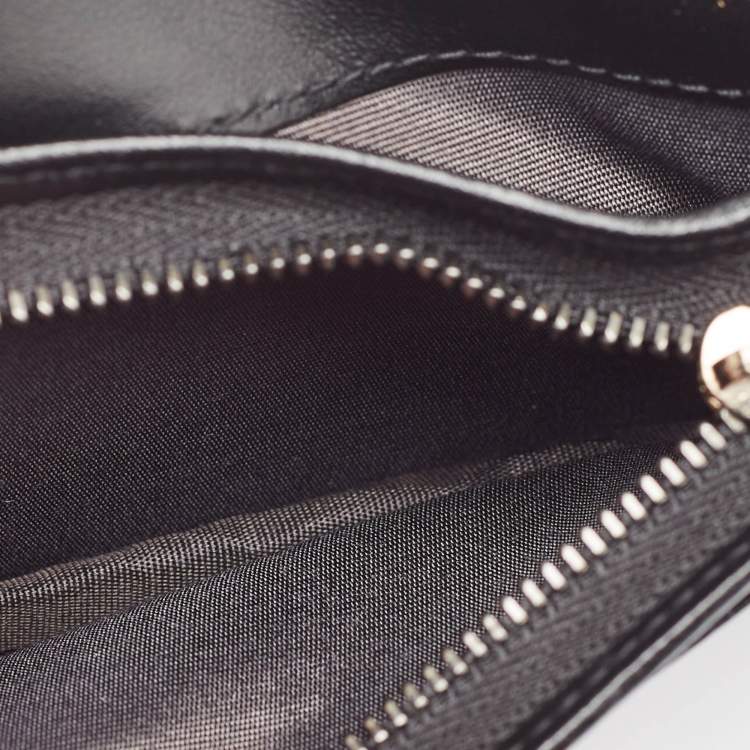 Pre Owned Jimmy Choo Black Croc Embossed Leather Hanne Card Case