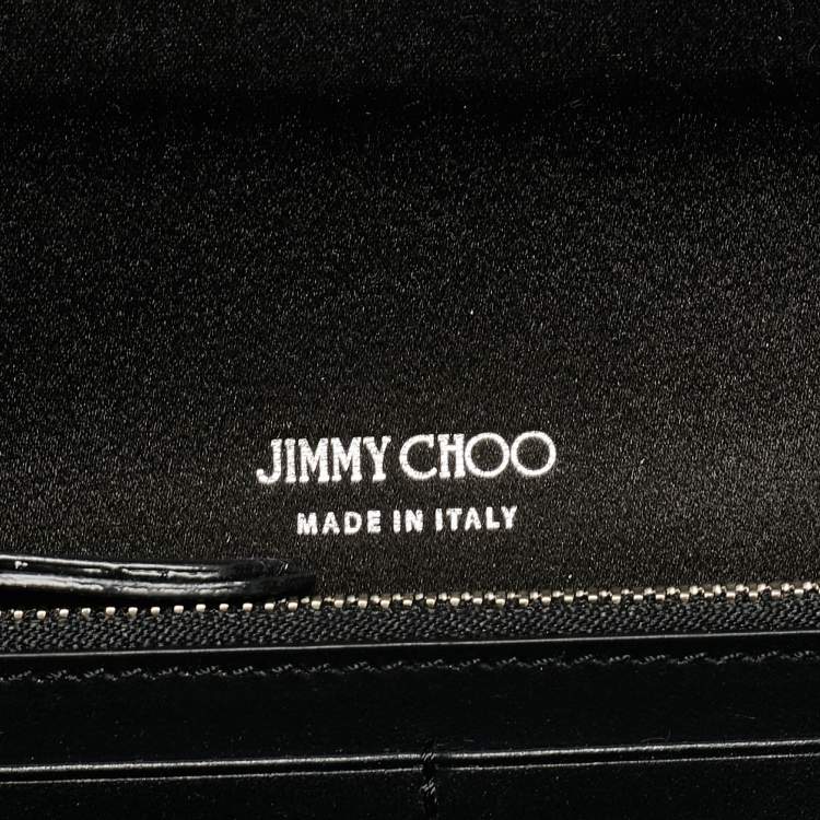 Pre Owned Jimmy Choo Green/Grey Python Embossed Leather Elish Chain Clutch