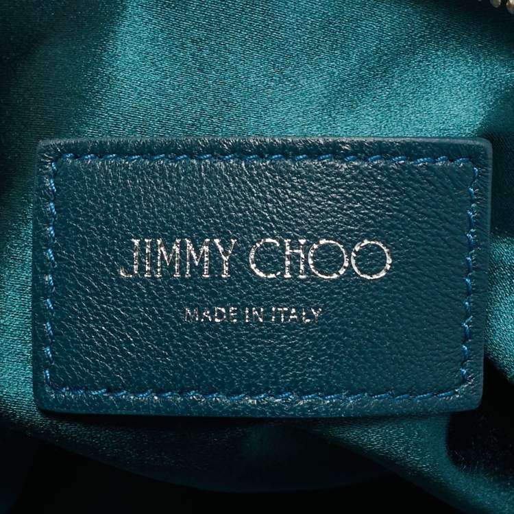 Pre Owned Jimmy Choo Teal Green Suede Callie Clutch Bag