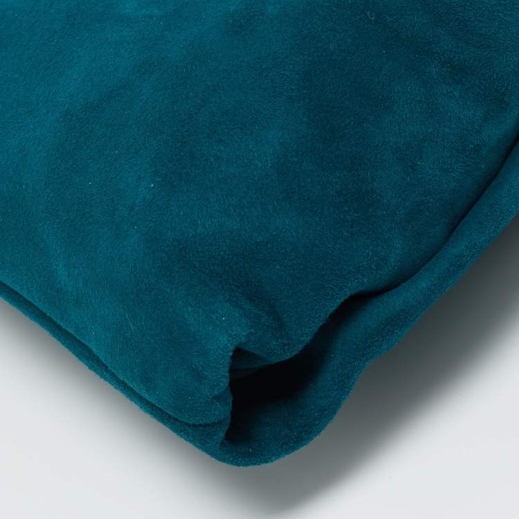 Pre Owned Jimmy Choo Teal Green Suede Callie Clutch Bag