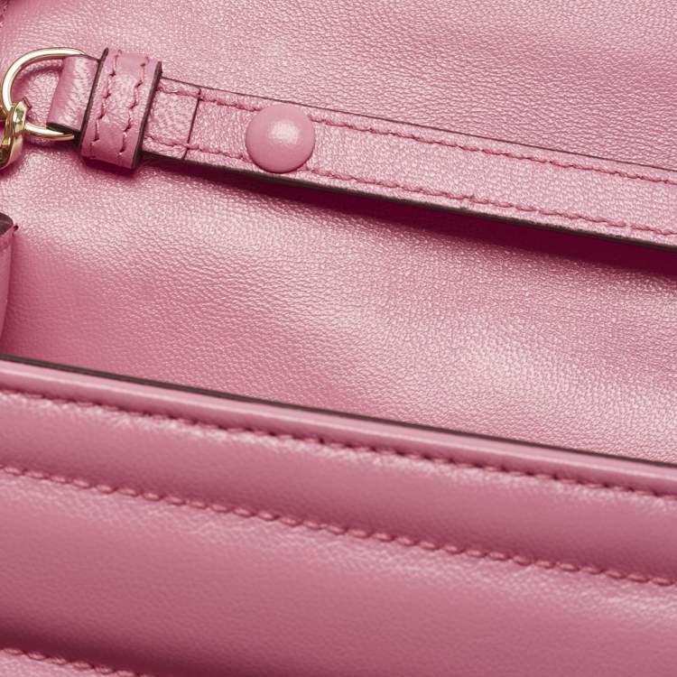 Pre Owned Jimmy Choo Pink Quilted Leather Varenne Chain Shoulder Bag
