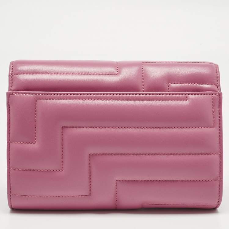 Pre Owned Jimmy Choo Pink Quilted Leather Varenne Chain Shoulder Bag