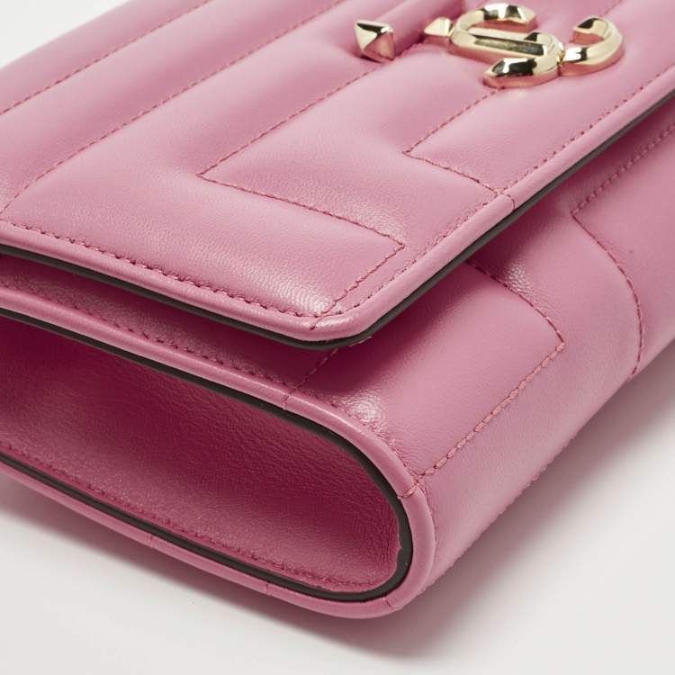 Pre Owned Jimmy Choo Pink Quilted Leather Varenne Chain Shoulder Bag