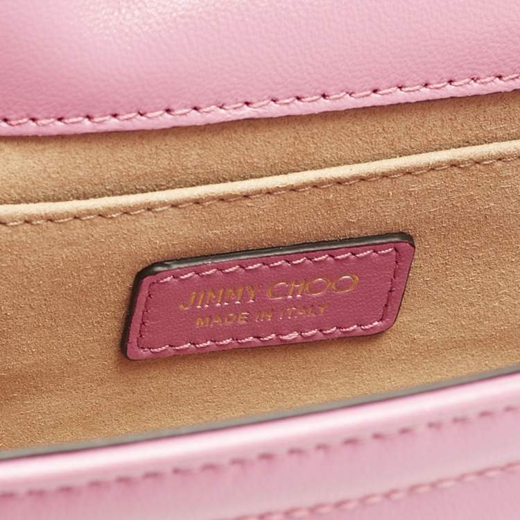 Pre Owned Jimmy Choo Pink Quilted Leather Varenne Chain Shoulder Bag