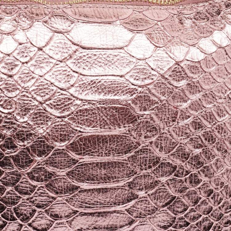 Pre Owned Jimmy Choo Metallic Pink Python Callie Clutch Bag
