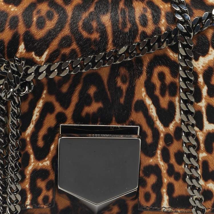 Pre Owned Jimmy Choo Multicolor Leopard Print Calf Hair Lockett Petite Shoulder Bag