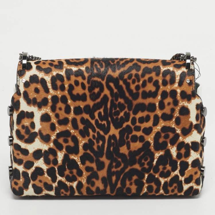 Pre Owned Jimmy Choo Multicolor Leopard Print Calf Hair Lockett Petite Shoulder Bag