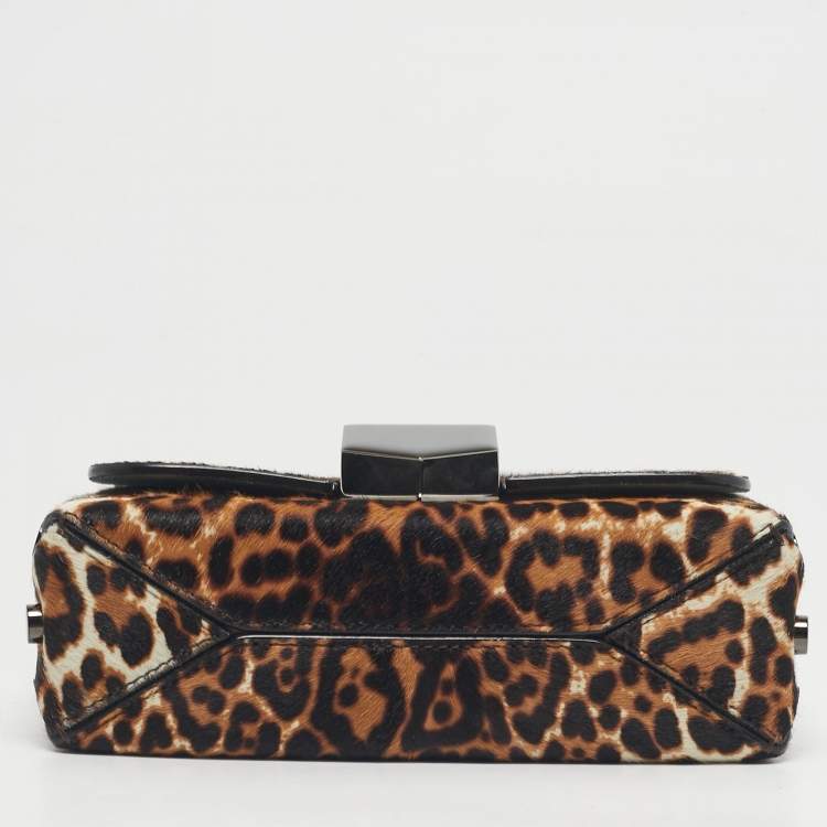 Pre Owned Jimmy Choo Multicolor Leopard Print Calf Hair Lockett Petite Shoulder Bag