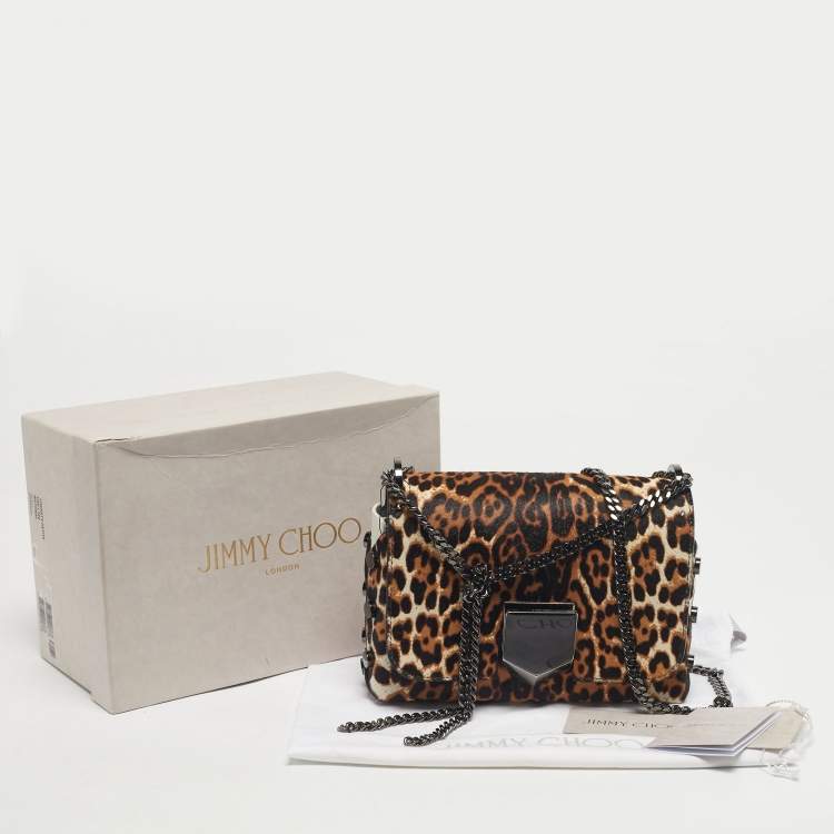 Pre Owned Jimmy Choo Multicolor Leopard Print Calf Hair Lockett Petite Shoulder Bag