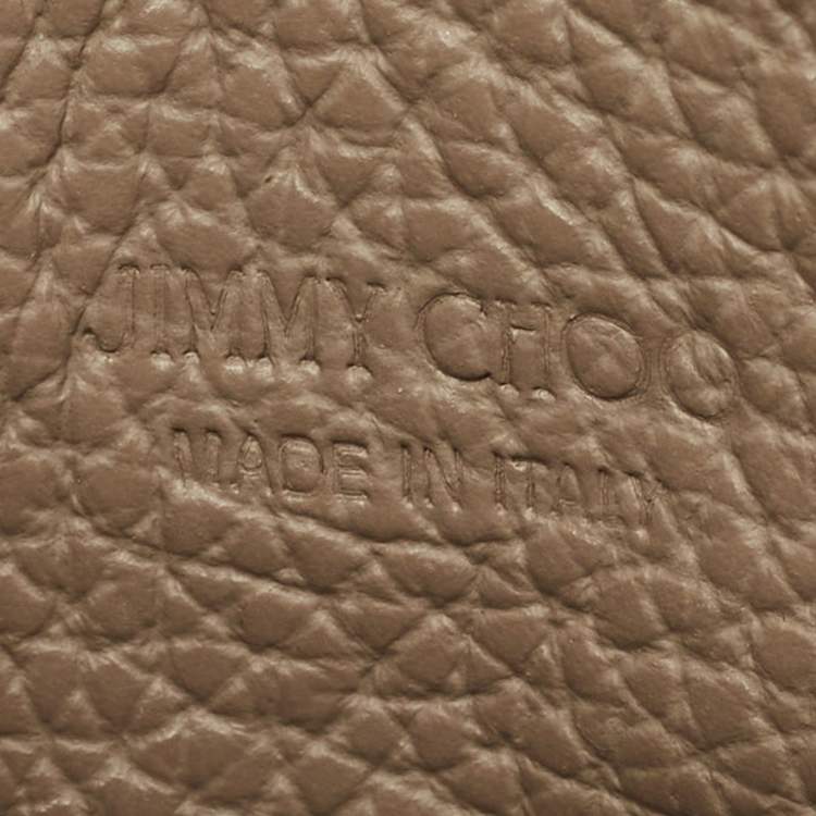 مملوكة مسبقًا Jimmy Choo Beige Leather Logo Embossed Card Holder