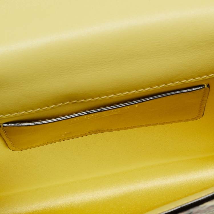 Pre Owned Jimmy Choo  Varenne Rainbow Snakeskin Embossed Leather Chain Clutch