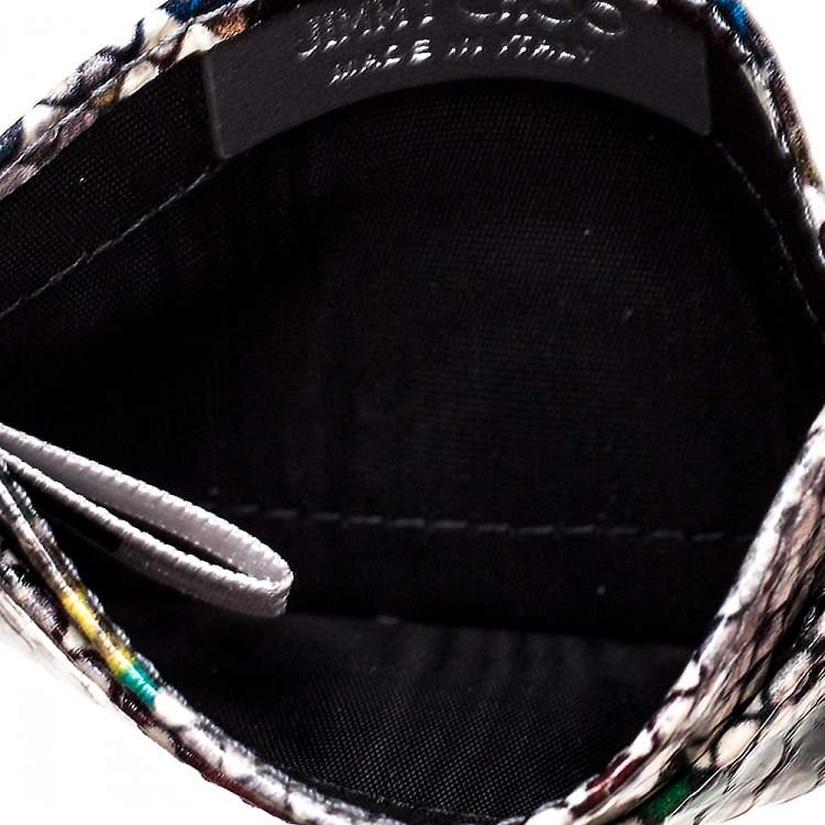 Pre Owned Jimmy Choo Multicolor Snakeskin Effect Leather Umika Rainbow Card Holder