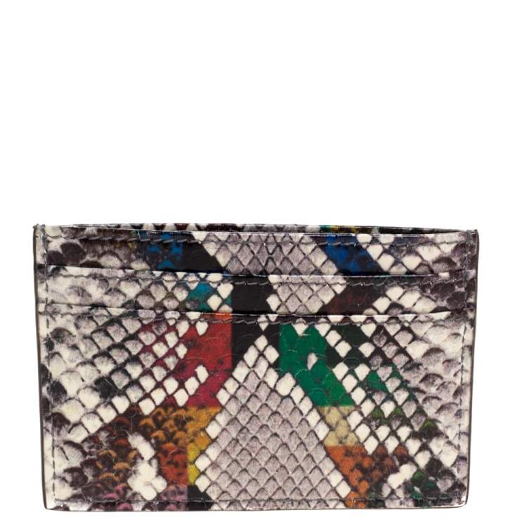 Pre Owned Jimmy Choo Multicolor Snakeskin Effect Leather Umika Rainbow Card Holder