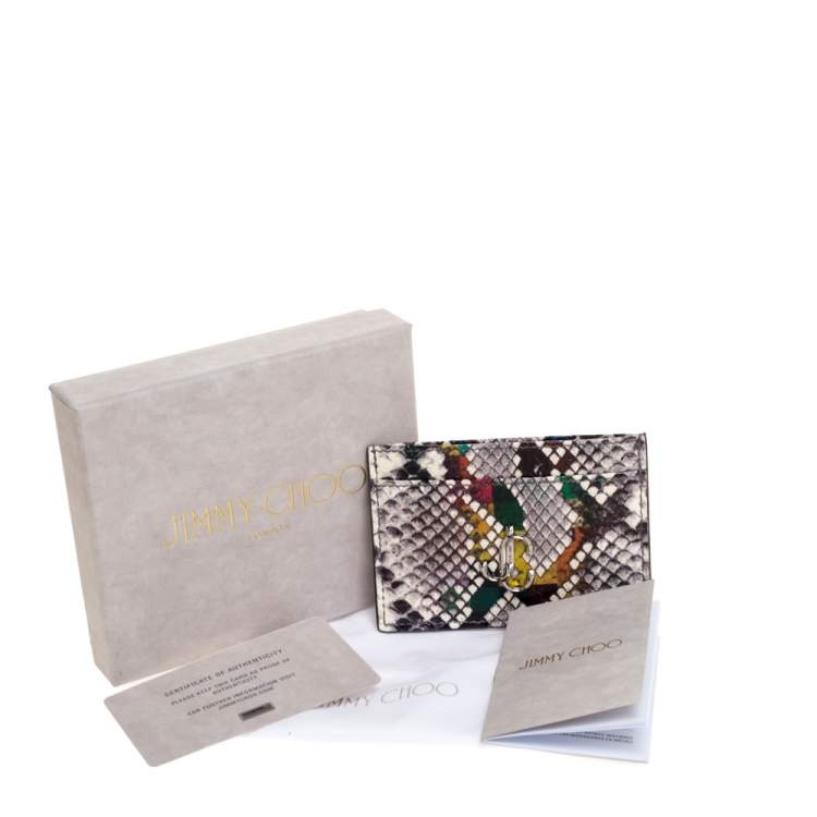 Pre Owned Jimmy Choo Multicolor Snakeskin Effect Leather Umika Rainbow Card Holder