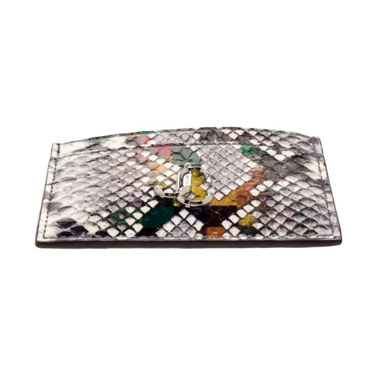 Pre Owned Jimmy Choo Multicolor Snakeskin Effect Leather Umika Rainbow Card Holder