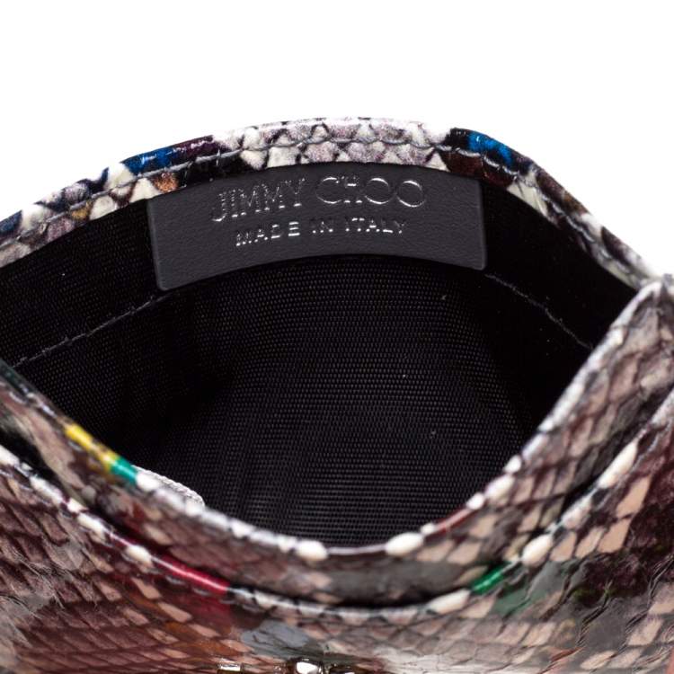 Pre Owned Jimmy Choo Multicolor Snakeskin Effect Leather Umika Rainbow Card Holder