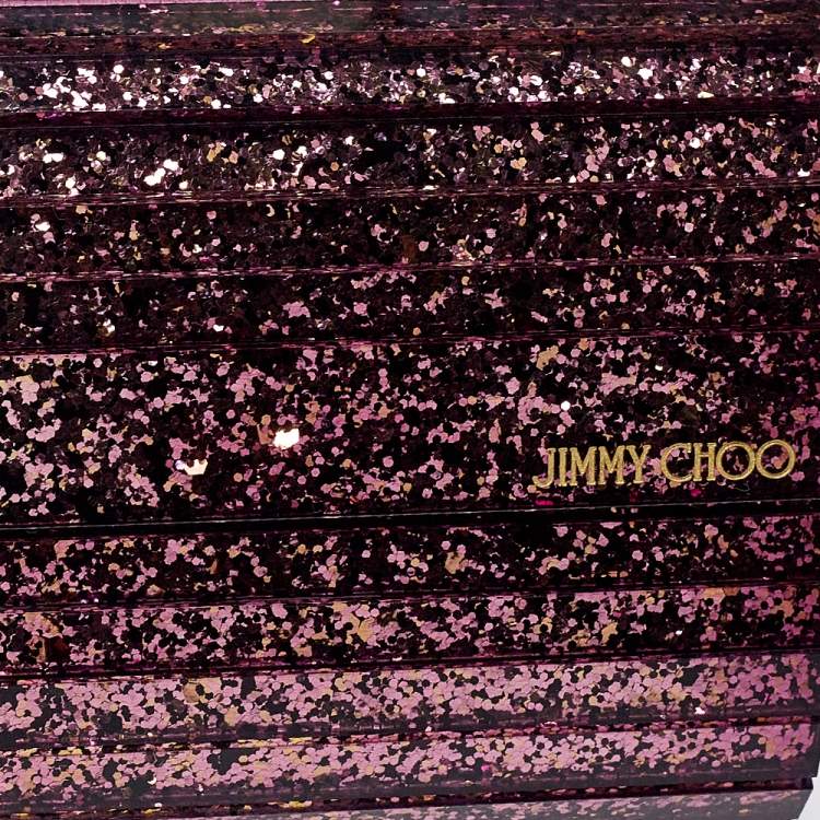 مملوكة مسبقًا Jimmy Choo Purple Ombre Glitter Acrylic Sweetie Chain Clutch