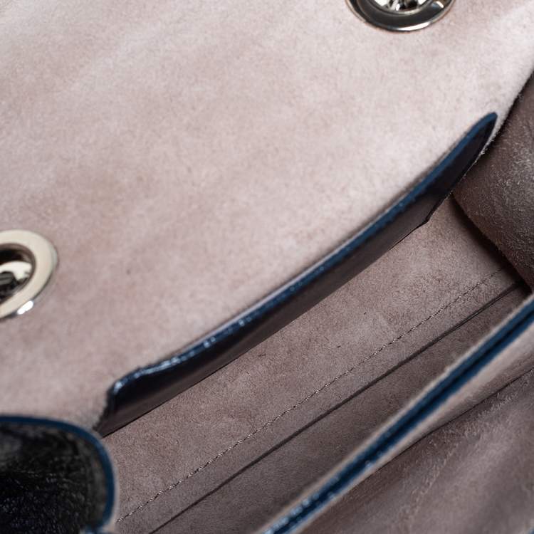 مملوكة مسبقًا Jimmy Choo Metallic Blue Leather Rebel Crossbody Bag