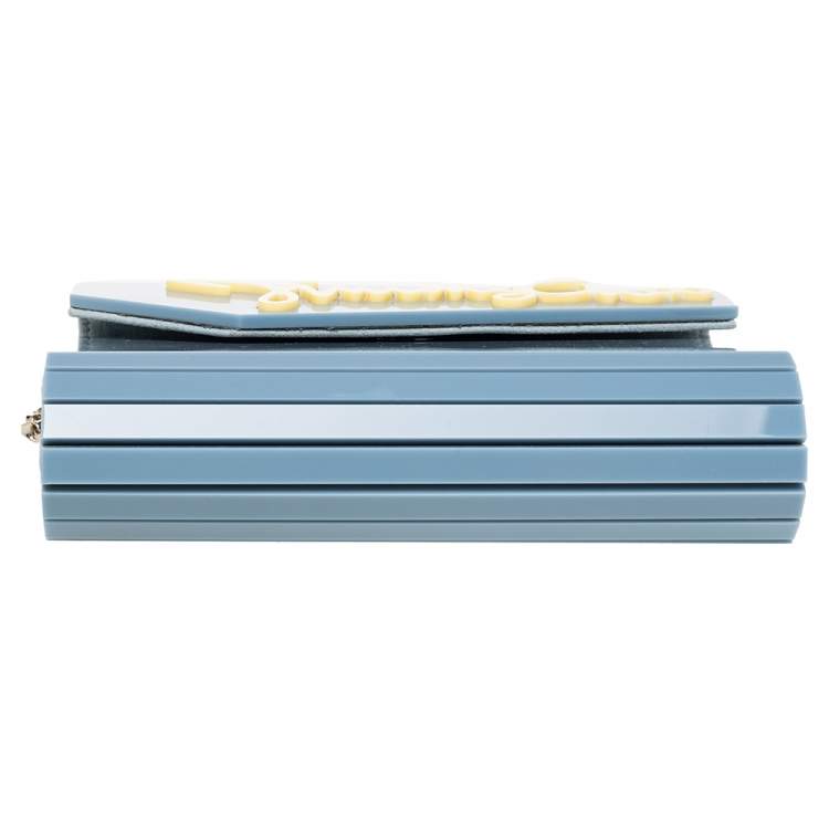 Pre Owned Jimmy Choo Pastel Blue Acrylic Candy Clutch Bag
