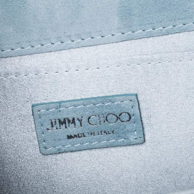 Pre Owned Jimmy Choo Pastel Blue Acrylic Candy Clutch Bag