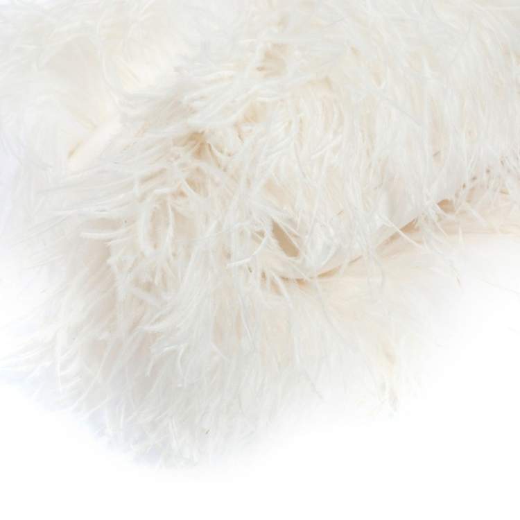 Pre Owned Jimmy Choo White Ostrich Feather Callie Clutch Bag