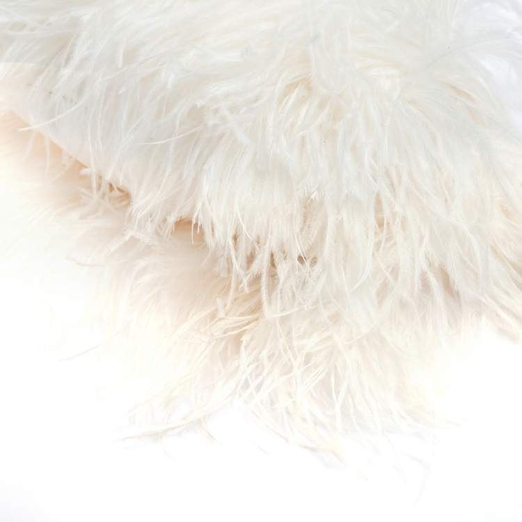 Pre Owned Jimmy Choo White Ostrich Feather Callie Clutch Bag