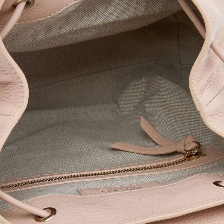 Pre Owned Jimmy Choo Beige Leather Drawstring Backpack