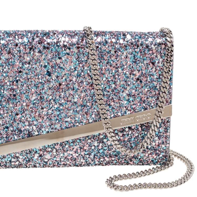 Pre Owned Jimmy Choo Multicolor Glitter Fabric Erica Clutch