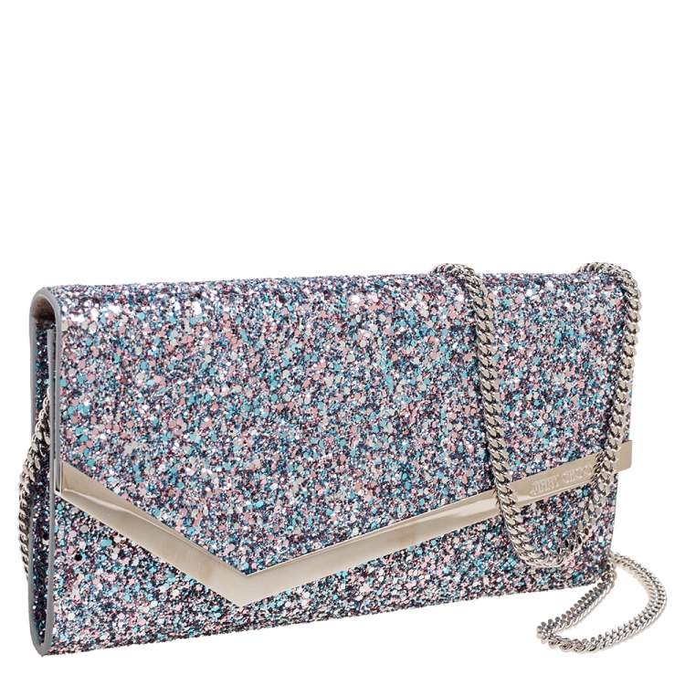 Pre Owned Jimmy Choo Multicolor Glitter Fabric Erica Clutch