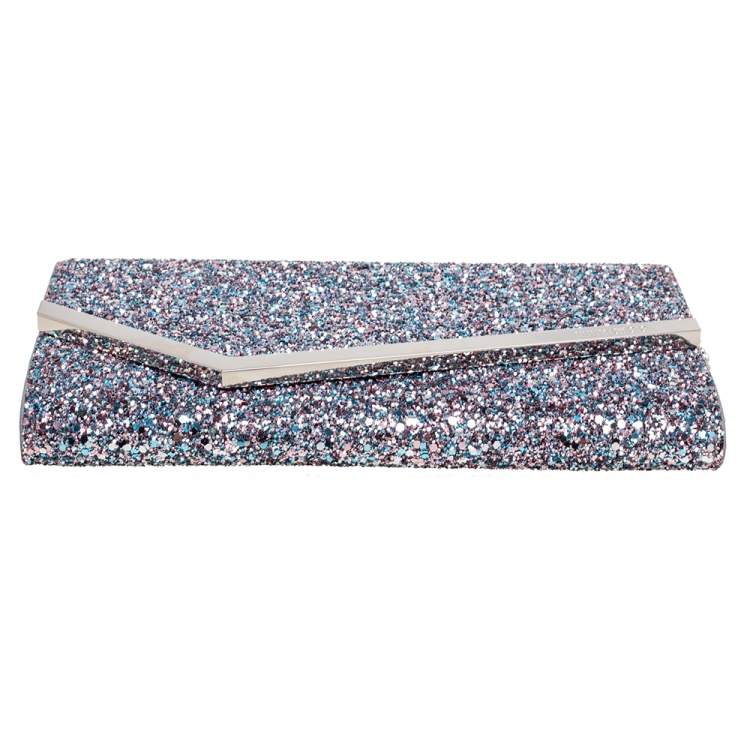 Pre Owned Jimmy Choo Multicolor Glitter Fabric Erica Clutch