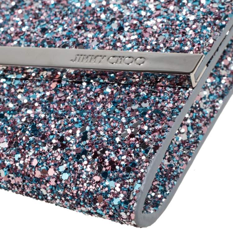 Pre Owned Jimmy Choo Multicolor Glitter Fabric Erica Clutch